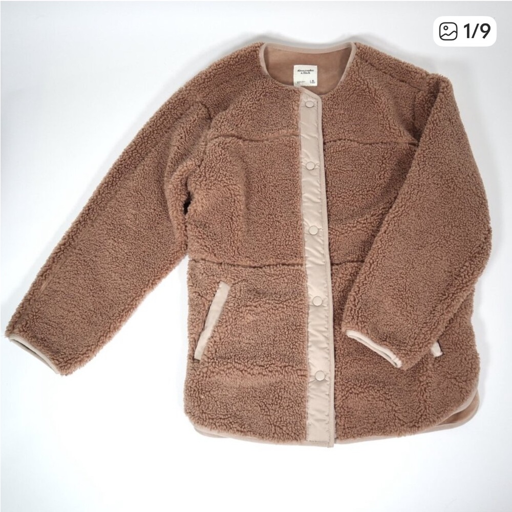 Abercrombie & Fitch Tan Sherpa Teddy Jacket